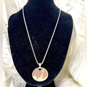 Stainless S. Chain & Oval Wave Disk Measu. 22” Inches Chain Disk 1 1/4 X…